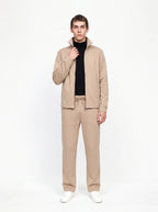 Herren Sweatjacke und Weite Hose Set mit Stehkragen 21