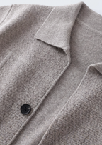 Herren Hemdjacke aus Strick mit Knopfleiste und Aufgesetzten Taschen