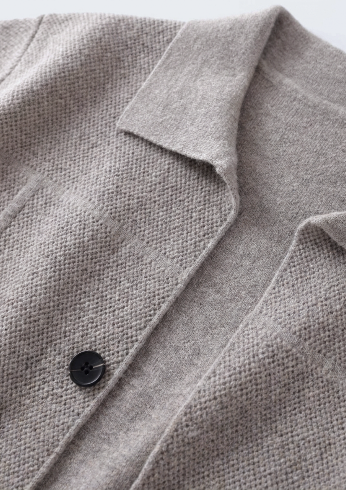 Herren Hemdjacke aus Strick mit Knopfleiste und Aufgesetzten Taschen