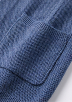 Herren Hemdjacke aus Strick mit Knopfleiste und Aufgesetzten Taschen