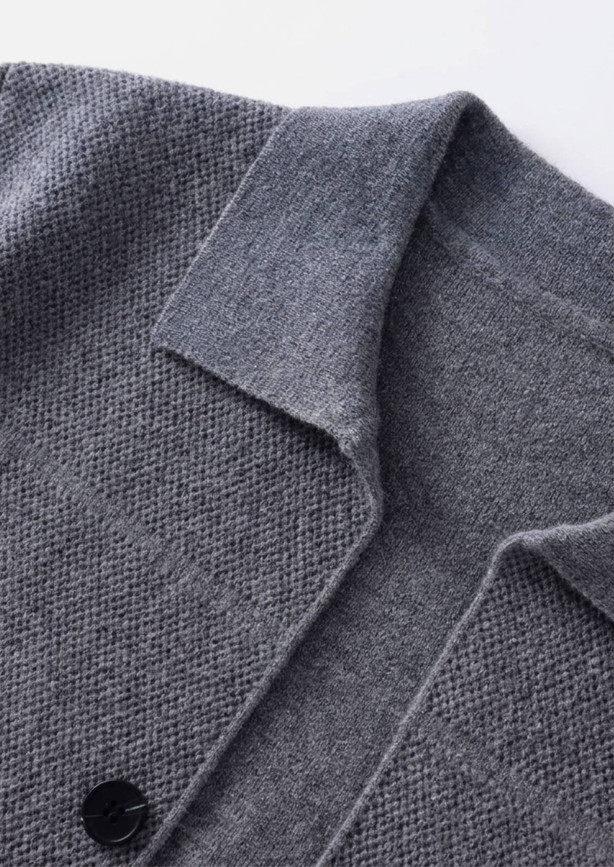 Herren Hemdjacke aus Strick mit Knopfleiste und Aufgesetzten Taschen