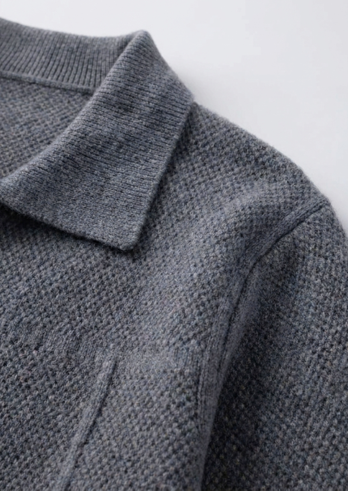 Herren Hemdjacke aus Strick mit Knopfleiste und Aufgesetzten Taschen