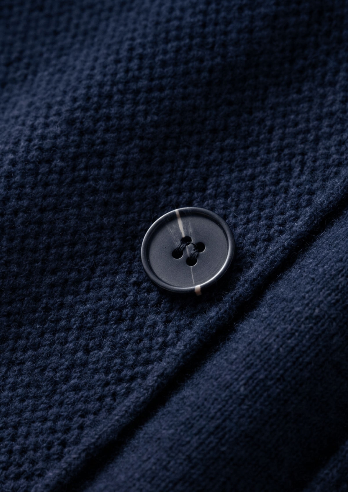 Herren Hemdjacke aus Strick mit Knopfleiste und Aufgesetzten Taschen