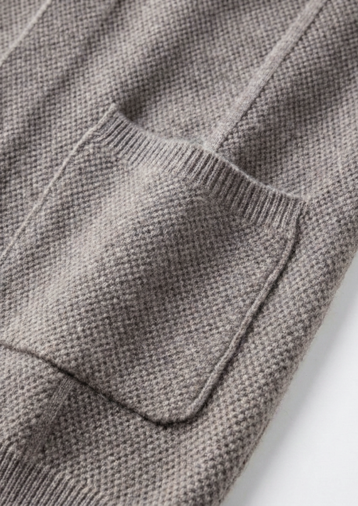 Herren Hemdjacke aus Strick mit Knopfleiste und Aufgesetzten Taschen