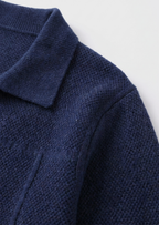 Herren Hemdjacke aus Strick mit Knopfleiste und Aufgesetzten Taschen