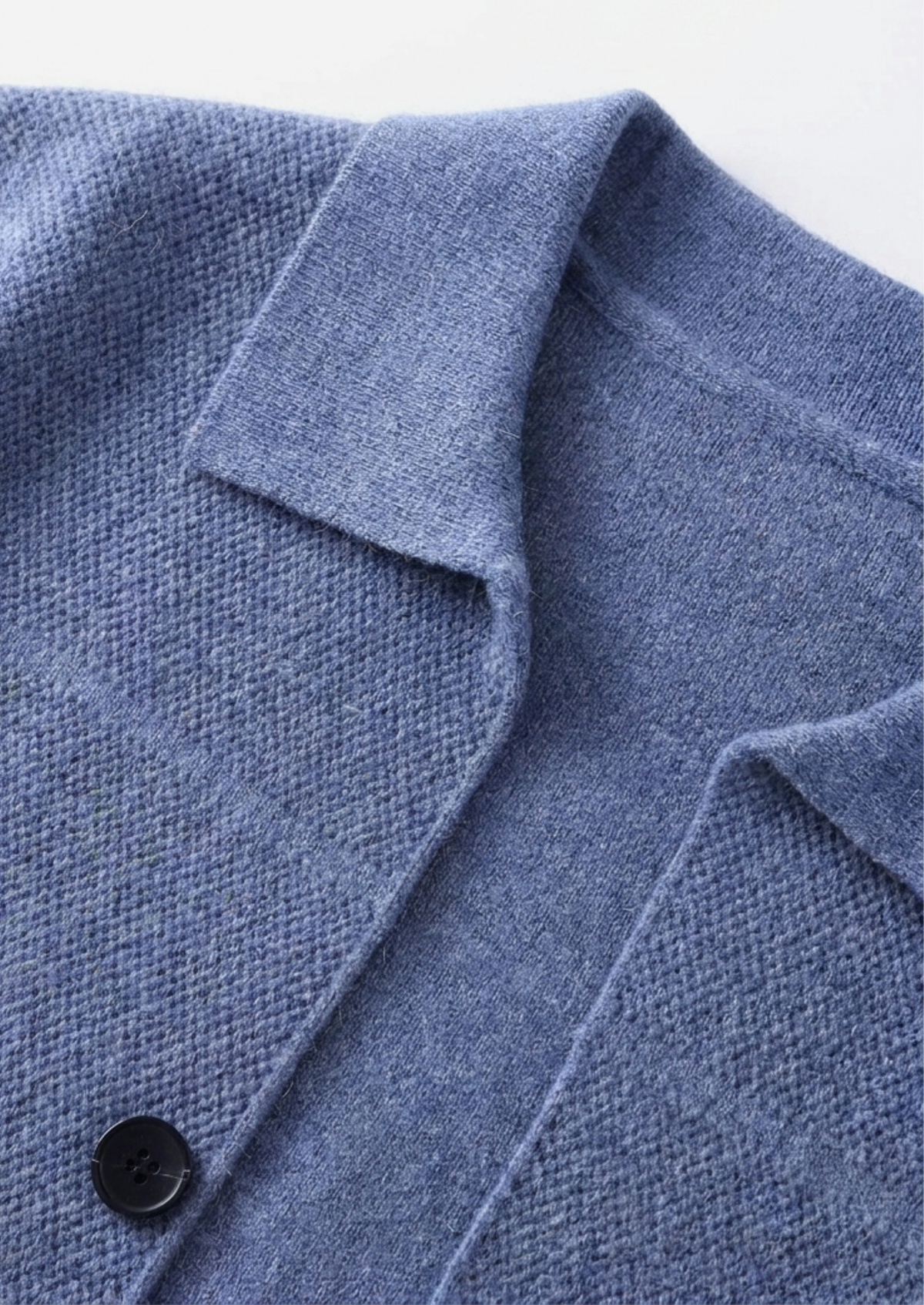 Herren Hemdjacke aus Strick mit Knopfleiste und Aufgesetzten Taschen