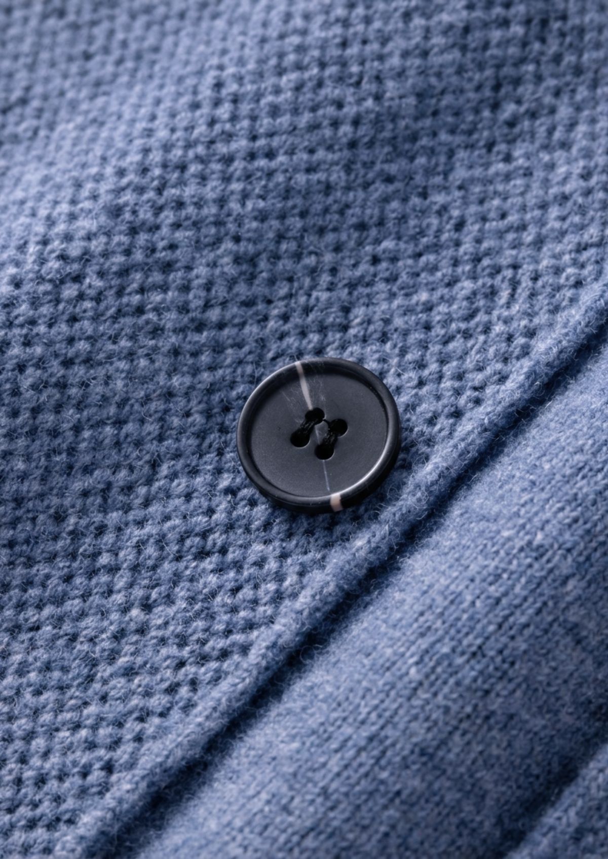 Herren Hemdjacke aus Strick mit Knopfleiste und Aufgesetzten Taschen